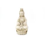 A cast Bodhisattva figurine, 22 cm high