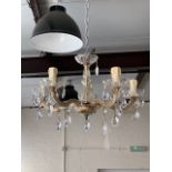 A 20th Century glass chandelier, 26 cm drop, 48 cm width