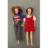 Two 1960s fashion dolls together with a small quantity of associated clothing
