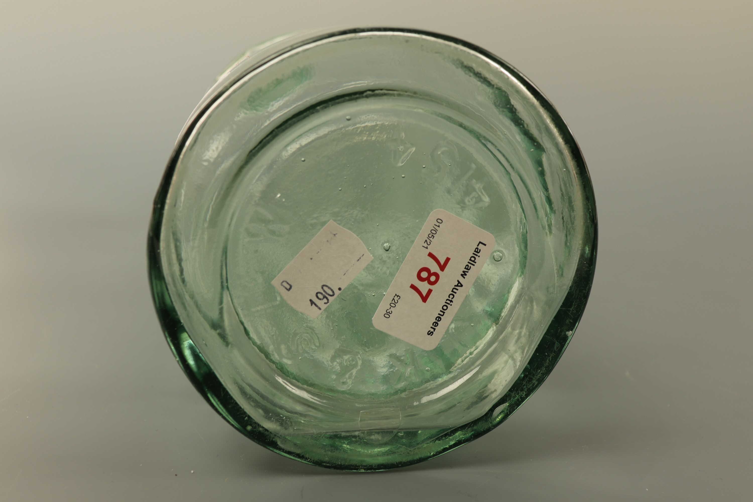 A vintage glass poison bottle, 38 cm high - Image 2 of 3