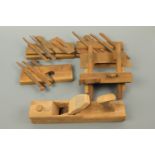 Joiners' wooden trench, jack and moulding planes