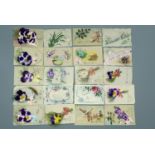 A large quantity of Great War celluloid / floral greetings cards