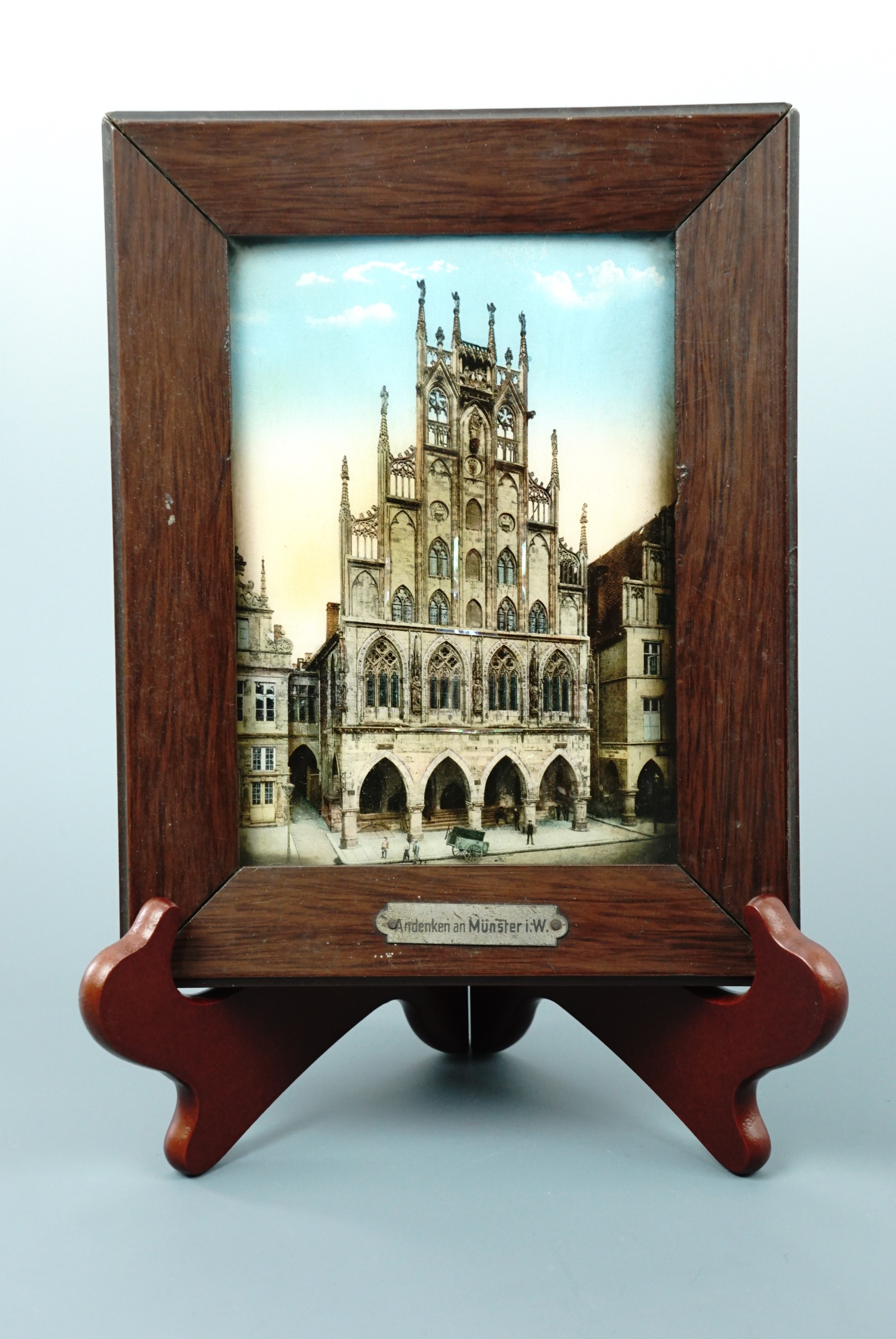 A late 19th / early 20th Century convex crystoleum depicting the cathedral of Munster, Germany, 23
