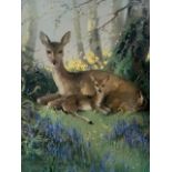 After Vernon Ward (1905-1985), A pair of vintage nursery prints depicting a doe and her foals,