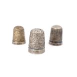 A Charles Horner and two other antique silver thimbles