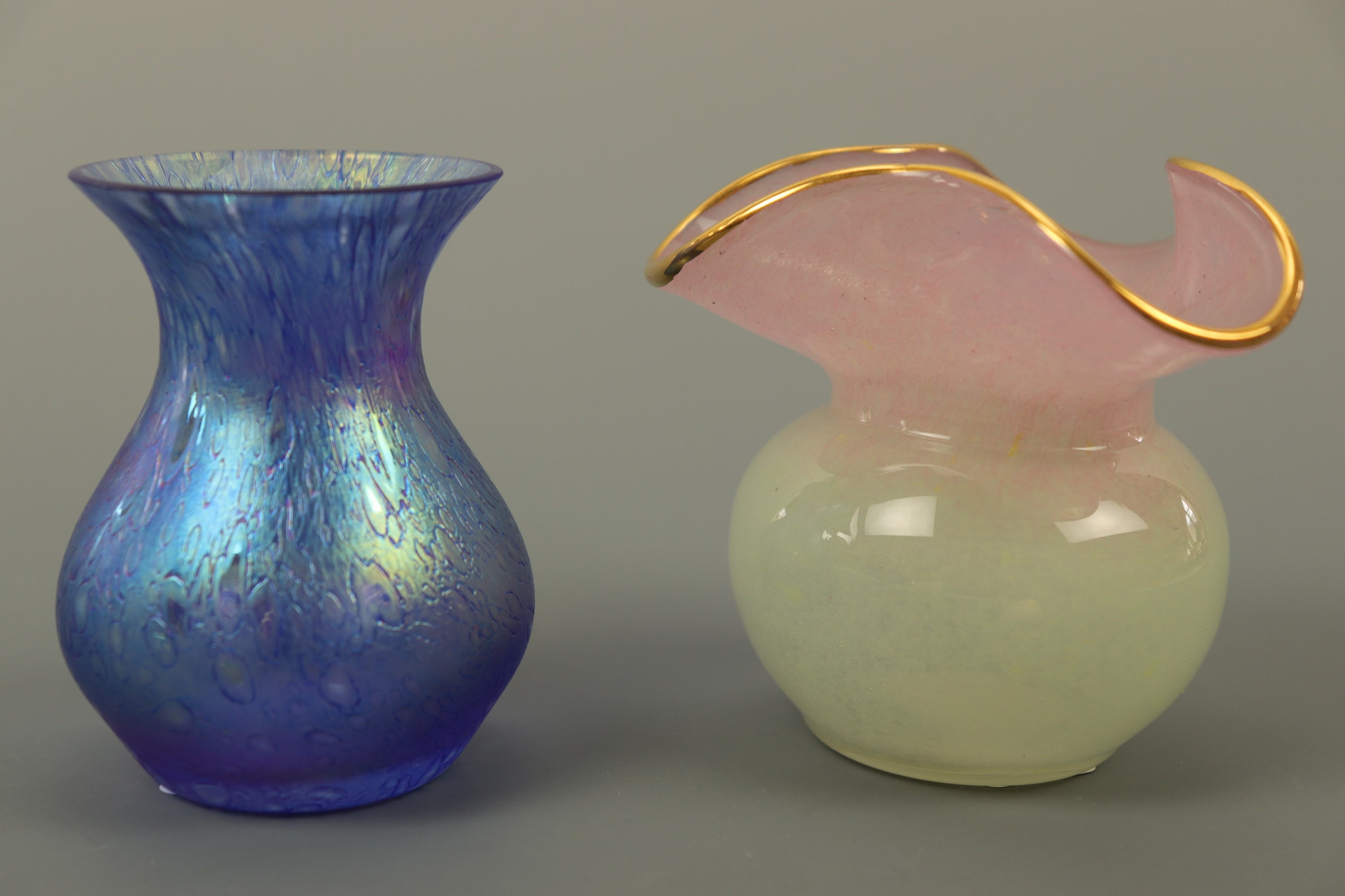 A small Vasart style vase and one other lustre vase