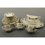 A Royal Worcester "Mathon" tea and dinnerware, approximately 55 items, (foot chip to ashet)