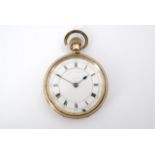 A late 19th / early 20th Century rolled gold pocket watch (over wound)