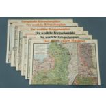 Six Imperial German commercially produced War maps from Paasche's Frontenkarte series