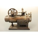 A German Doll & Co live steam overtype engine, with high temperature evaporator burner, c. 1910-