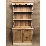 A contemporary small pine dresser, 82 cm x 36 cm x 172 cm