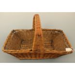 A vintage wicker flower basket, 43 cm