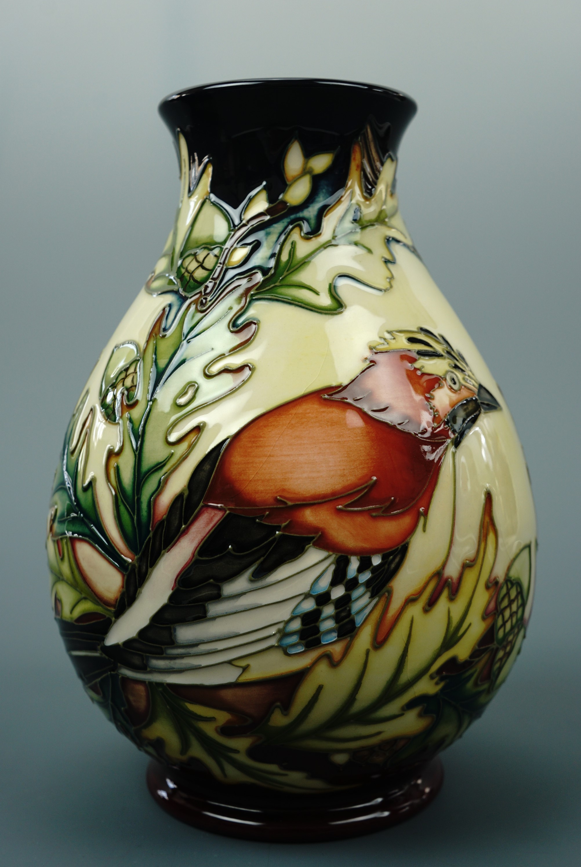 A contemporary Moorcroft limited edition inverted baluster vase, the decoration depicting a bird - Image 3 of 4