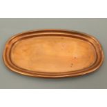 A W.A.S. Benson small copper tray, 14 × 8 cm