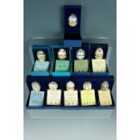 Ten Halcyon Days enamel Easter egg boxes, 1980 - 1989, boxed with documents