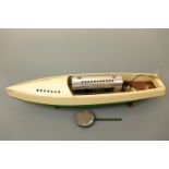 A 1930s Bowman Model "Eagle" live-steam speed boat, 13 x 68 cm