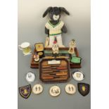 Cricket related souvenirs and memorabilia including figures, plaques, paperweights etc.