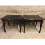 A pair of Stag type bedside, drinks or lamp tables, 54 cm x 45 cm x 44 cm high