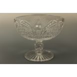 A Royal Doulton glass table centre piece, having a hemispherical bowl raised and knopped stem,