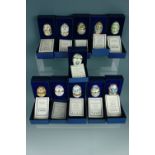 Eleven Halcyon Days enamel Easter egg boxes, 1990 - 2000, boxed with documents