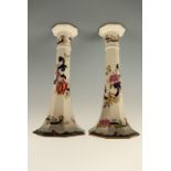 A pair of Mason's Mandalay candlesticks, boxed, 30 cm high, (free of damage)