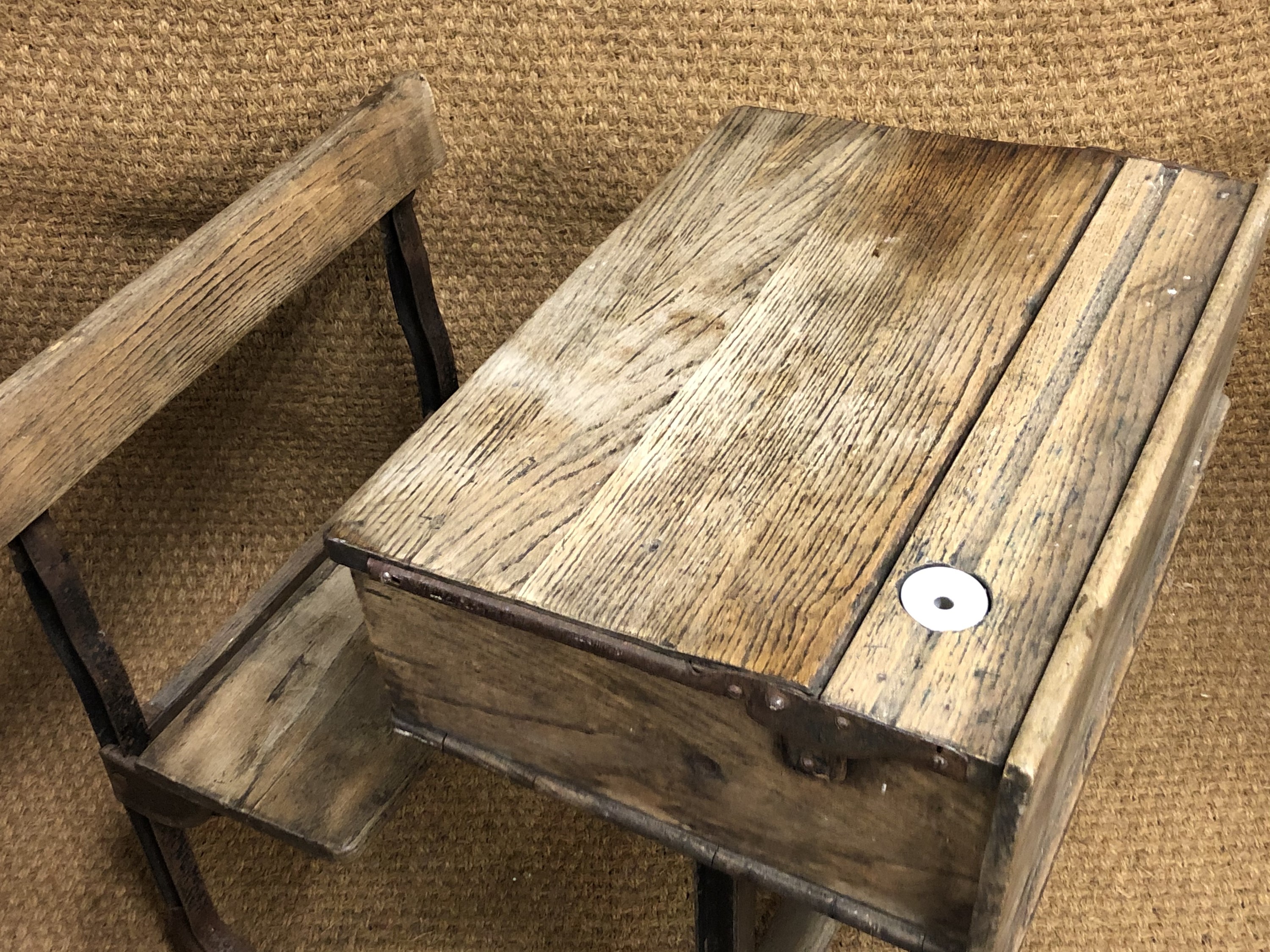 A late 19th / early 20th Century child's school bench / desk - Image 2 of 2