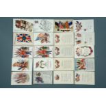 A large quantity of Great War postcards depicting flags