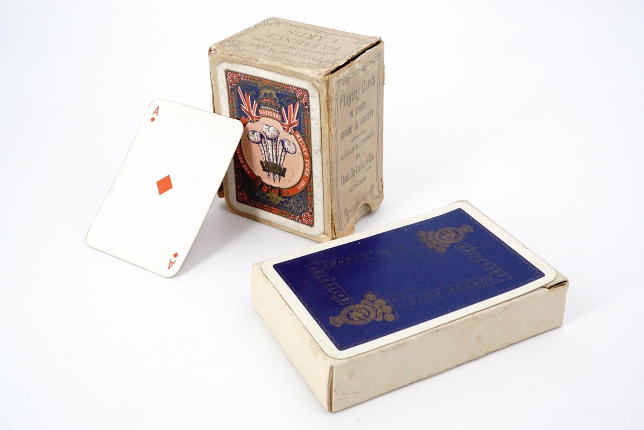 De La Rue "The Prince of Wales National Relief Fund 1914" playing cards together with Battersby