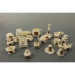 Twenty three items of crested china including Carlisle, Blackpool, etc. , (free of damage)