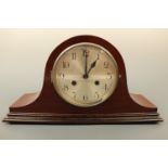 A 1930s Haller mahogany "Napoleon's hat" mantle clock