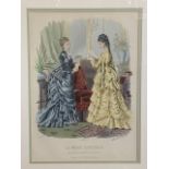 Two late 19th Century advertising etchings for French fashion boutique "La Mode Illustree", each