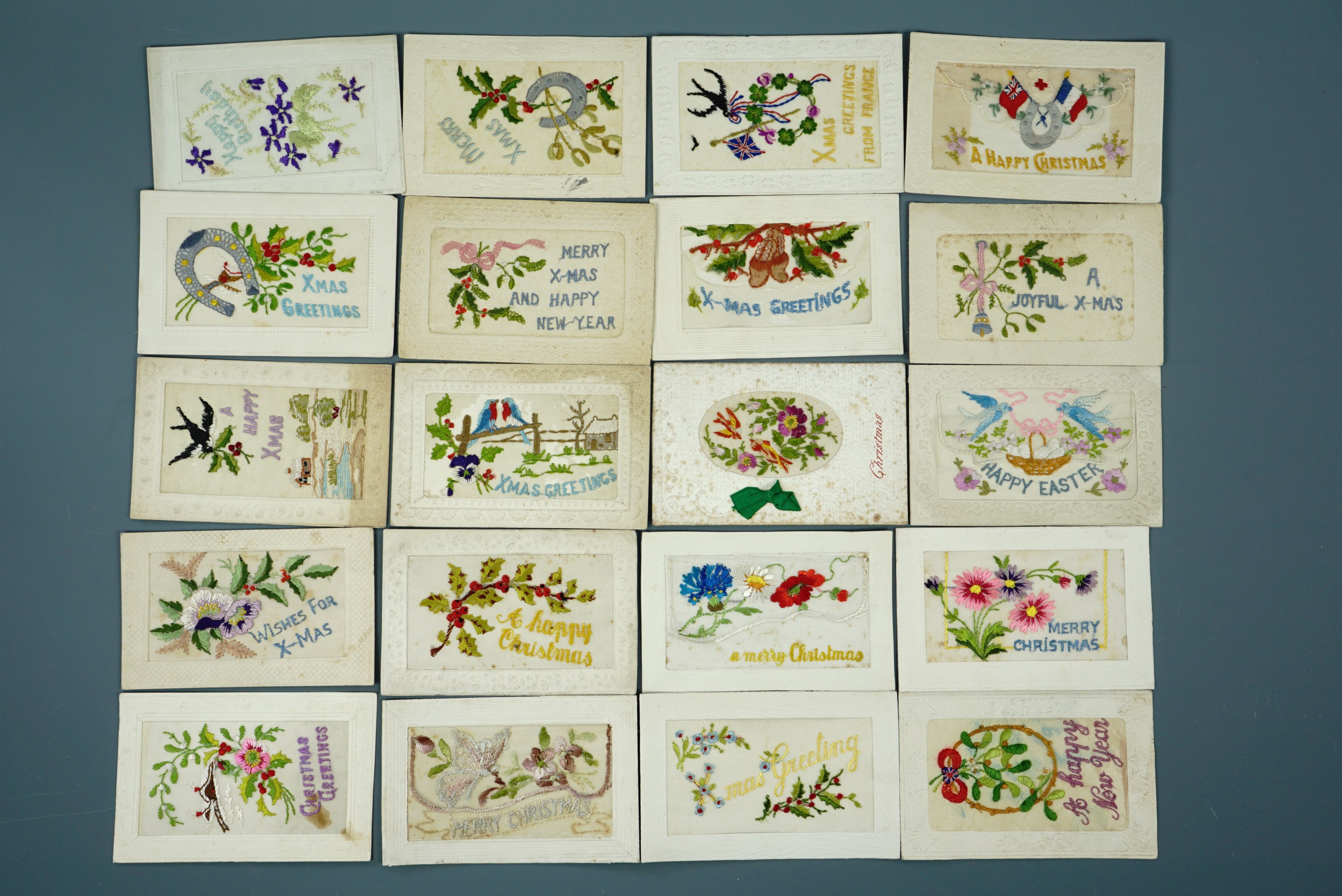 20 Great War silk postcards