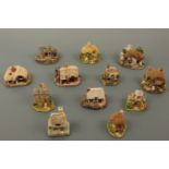 Twelve Lilliput Lane cottages including Toadstool, Little Bee etc.