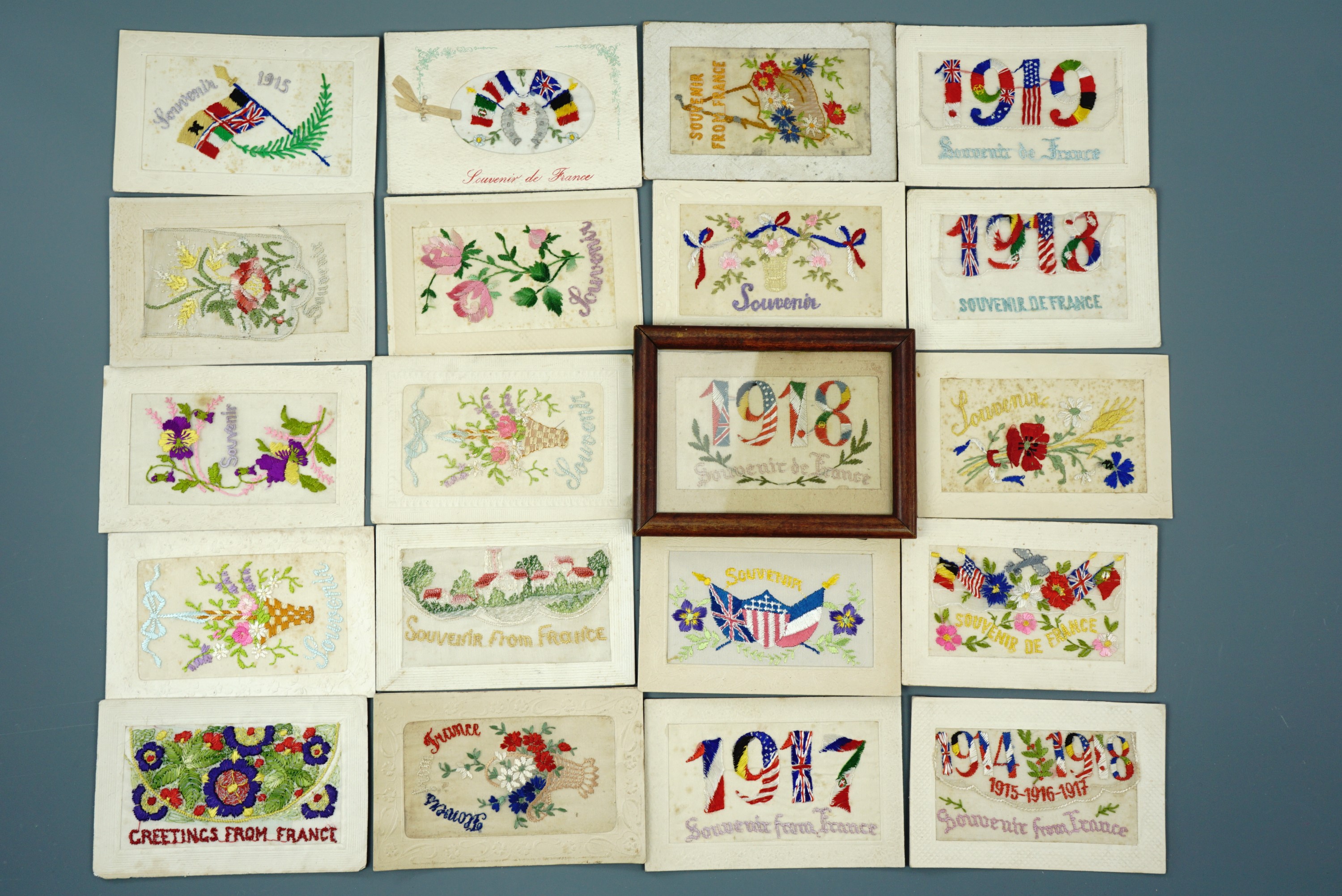 20 Great War silk postcards