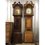 J Rennie, Carlisle, A 30-hour painted face long case clock in mahogany cross-banded oak case, 220