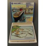 A Hornby Minic Ships M902 "Ocean Terminal Set", 1:1200 scale, in original carton, together with five