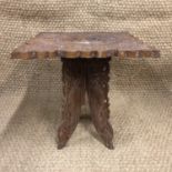 A South Asian carved hardwood folding table / stand
