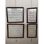 Six framed cricketers cigarette cards