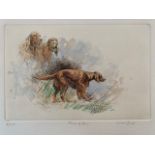 Simon Bull (b.1958), "Red Setters", character study of red setters, limited edition etching, hand-