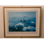 Robert Taylor, "Lancaster", a study of two RAF Lancaster bombers in flight, first edition print