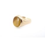 A 9ct gold and tiger's eye signet ring, size N, 2.8 g