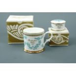 A Buckingham palace cup and lidded box, boxed, (free of damage)