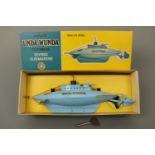 A Sutcliffe Model "Unda-Wunda" clockwork toy tinplate diving submarine, in original carton