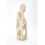 An African soapstone carving of a thinking man, 12 cm