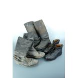 Three sets of Second World War German Wehrmacht style boots
