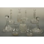 Victorian and later glass decanters and carafes