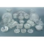 Victorian and later pressed glass dishes, bowls, trays etc
