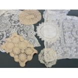 Antique lace tea table cloths and doilies