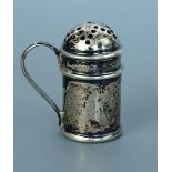 An Edwardian silver miniature caster, 3 cm