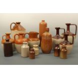 Stoneware flagons, jugs and bottles